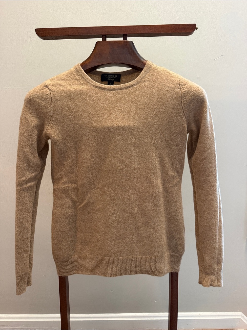 Macy's Camel Crewneck Cashmere-Blend Sweater
